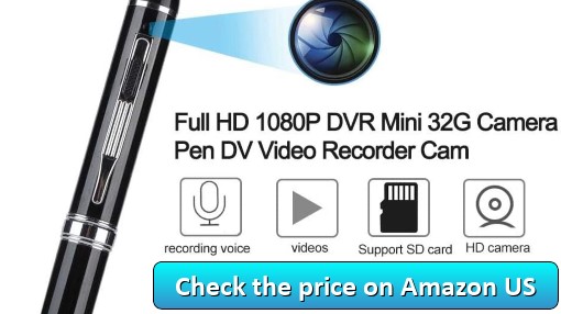 Camera Pen, Full HD 1080P DVR Surveillance Video Cam Device Support for Audio Video Recording, Photo Mode, TF Card with USB Cable - Brand: Sonew - Check the price on Amazon US